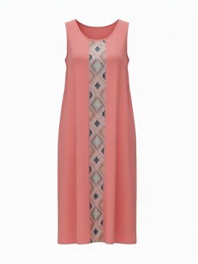 Y2K Spenser Jeremy Dusty Rose Scoop Neck Top With Cross-stitch Panel